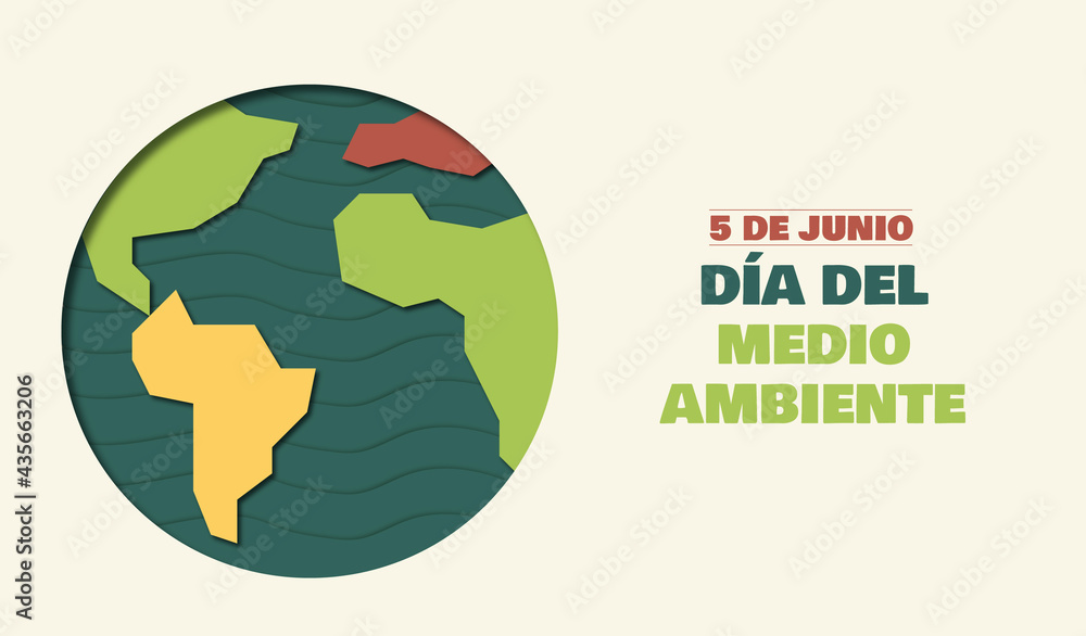 Día mundial del medio ambiente 5 de junio mundo efecto papel recorte ...