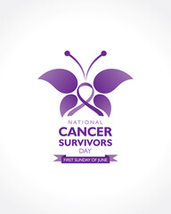 Wall Mural - Cancer Survivors Day observed on first Sunday of June.