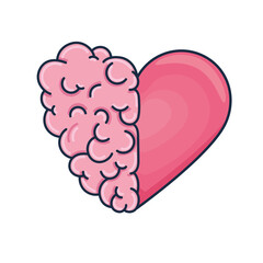 Sticker - brain and heart