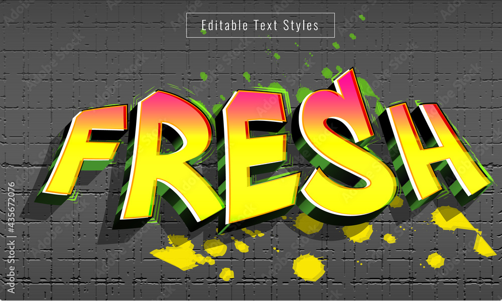 Editable Graffiti Text Effect Stock Vector Adobe Stock