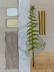 Wall Mural - mood board color palette for interior design and decor