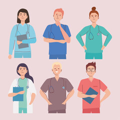 Sticker - medical staff using uniforms