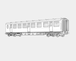 Wall Mural - Train wagon isolated on background. 3d rendering - illustration