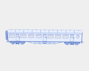 Wall Mural - Train wagon isolated on background. 3d rendering - illustration