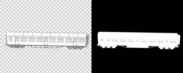 Wall Mural - Train wagon isolated on background. 3d rendering - illustration