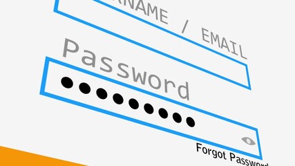 Password Entry. Someone entering their password on a computer screen. Log in to your account. Typing password on Login page