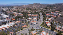 Aerial Daytime View Of The Downtown Area Of Thousand Oaks, California, USA.