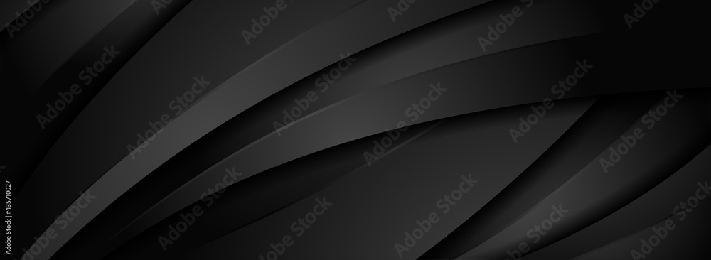 Abstract Dynamic Black Background with Various Shape Design. Usable for Background, Wallpaper, Banner, Poster, Brochure, Card, Web, Presentation. Vector Illustration Design Template. - obrazy, fototapety, plakaty 