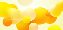 Yellow Background With Liquid Bubble Shapes