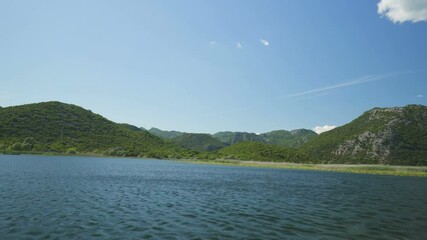 Wall Mural - Crnojevicha river and Skadar lake view from the boat