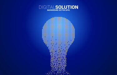 Poster - Vector light bulb from pixel square. Concept of business plan and creative idea.