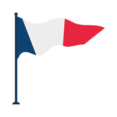 Canvas Print - france flag on pole