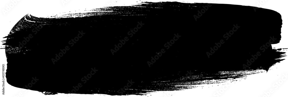 Grunge Paint stripe . Vector brush Stroke . Distressed banner . Black isolated paintbrush collection . Modern Textured shape . Dry border in Black  - obrazy, fototapety, plakaty 