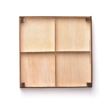 Empty Wooden Four Compartments Packaging Tray