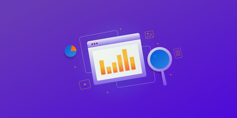 Wall Mural - website traffic analysis software application. seo audit report, market research and trends. data dr