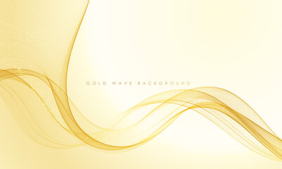 Poster - vector abstract colorful flowing gold wave lines isolated on white background. design element for we