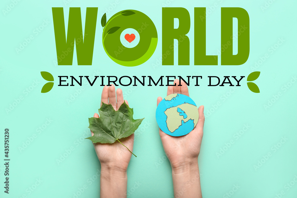 Awareness card for World Environment Day - obrazy, fototapety, plakaty 