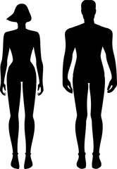 Silhouettes of men and women