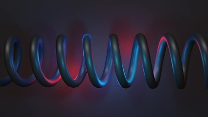 Poster - Minimal black spiral in infinite rotation with light effects. Seamless loop animation.