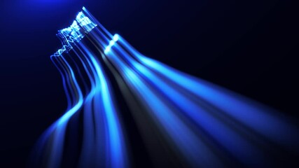 Wall Mural - abstract flowing particle lines data concept background loop/ 4k animation of an abstract technology