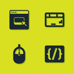 Poster - Set Browser files, Programming language syntax, Computer mouse and Keyboard icon. Vector