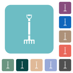 Poster - Single rake rounded square flat icons