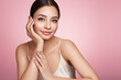 © Oleg Gekman - Portrait beautiful young woman with clean fresh skin. Model with healthy skin, close up portrait. Cosmetology, beauty and spa