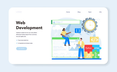 web development web banner or landing page. website optimization