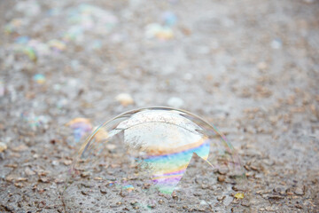 Bubble with rainbow reflection. Minority equality hope concept. LGBTQ sigh. Transgender, Gender-fluid, homosexuality concept
