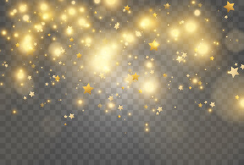 Bright beautiful star.Vector illustration of a light effect on a transparent background.	
