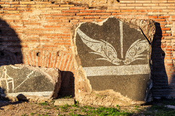 Wall Mural - Mosaic detail of Ancient Roman Baths of Caracalla, Rome, Italy