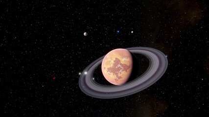 super-earth planet, realistic exoplanet, planet suitable for colonization, earth-like planet in far space, planets background 3d render	