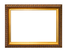 Wide Red Gold Wood Picture Frame Cutout