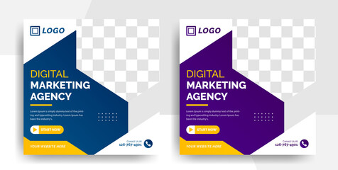 digital marketing corporate square social media post and web banner flyer template