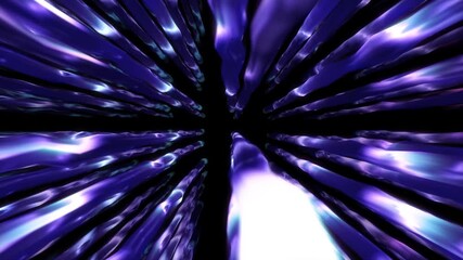 Poster - abstract background 3d animation moving through shiny stripes shiny stripes and flashing linear obje