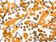 Colorful Brush Design. Round Circle Brush Pattern And Colorful Grid Lines. Orange. Chocolate. Black And White Of All Color Rainbow Textures. Decorative Kaleidoscope Ornaments.