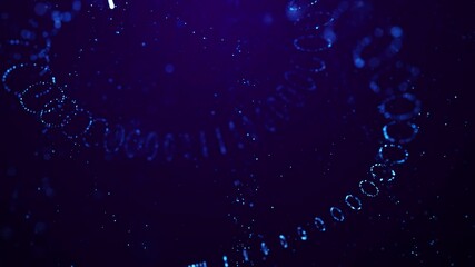 Wall Mural - blue glow particles float in viscous liquid with bokeh. magical sparkles of light form abstract spir