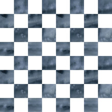 Watercolor Chess Board Trendy Pattern. Checkered Plaid Seamless Texture. Print For Cloth Design, Textile, Fabric. Watercolor Hand Drawn Pattern Background. 