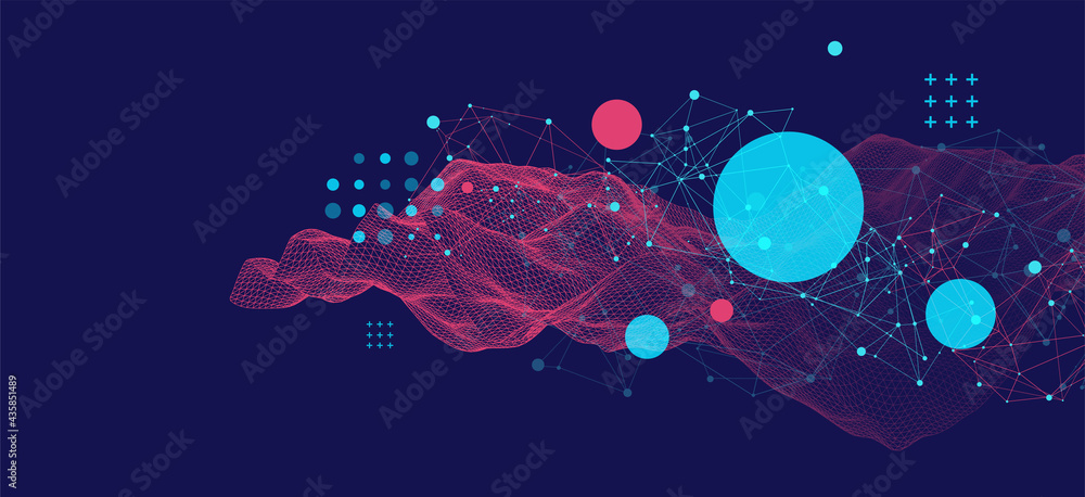 Modern science or technology abstract background. Cyberspace surface illustration. Vector. - obrazy, fototapety, plakaty 