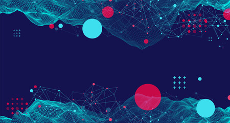 Modern science or technology abstract background. Cyberspace surface illustration. Vector.