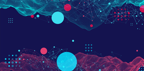 Modern science or technology abstract background. Cyberspace surface illustration. Vector.