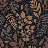 Fototapeta  - Seamless pattern floral abstract.Botanical vintage nature background.Print fashion textile.
