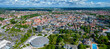 Aerial view of the city Braunschweig (Brunswick) in Germany on a sunny day in spring.