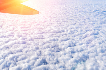 Wall Mural - wing of the plane. the photo is used for travel operators. travel concept