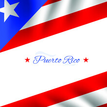 Puerto Rican Day. Festival And Parade In Honor Of Independence And Freedom. Puerto Rico Flag. Latin American Country. Vector Poster Illustration