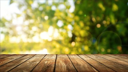 Sticker - Empty wooden table background