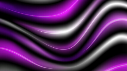 Wall Mural - Wavy Colorful Background with Violet, Black and White Stripes. Vector illustration