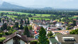 Schweiz, Landschaft, Dorf, Flagge (Kanton St. Gallen)