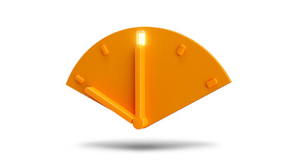 Sticker - 3D rendering of 10 o'clock on an orange clock