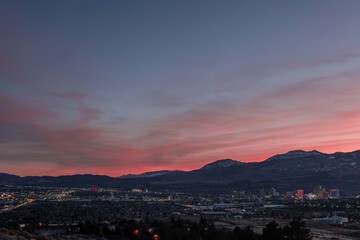 Poster - Beautiful sunset over the illuminated Phoenix city in Arizona